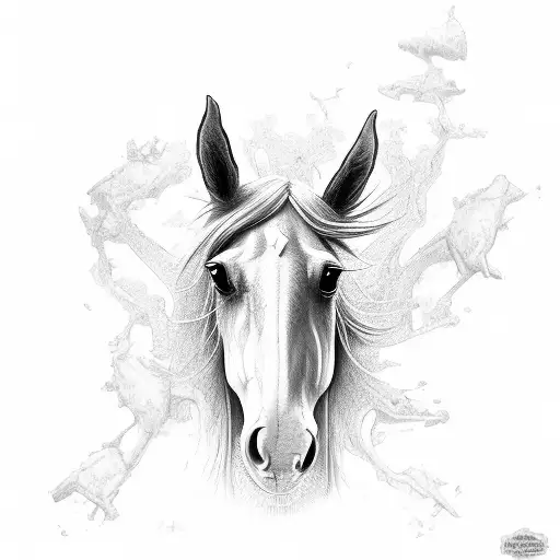 Cute Creepy Horse Standing