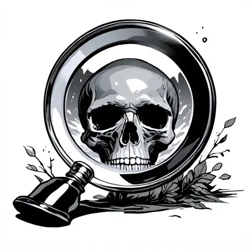 Magnifying Glas With A Skull Inside
