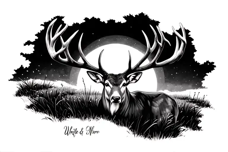 Rdr2 White Tail Buck With The Sun Setting Between The Antlers