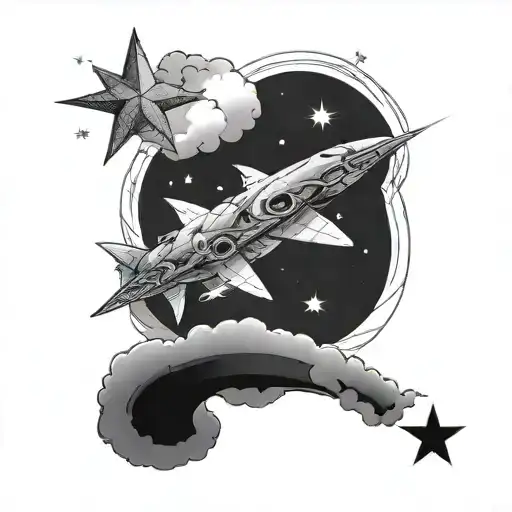 Gadsden Wiuth Clouds And A Shooting Star