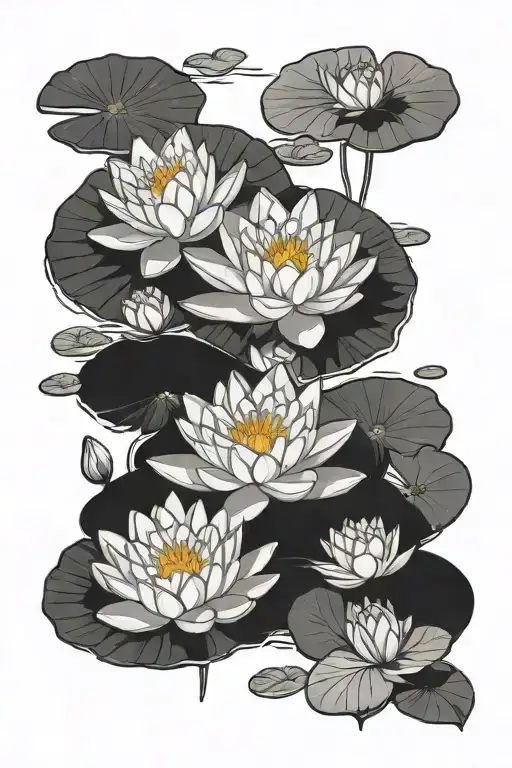 Water Lilies With Names Written Underneath
