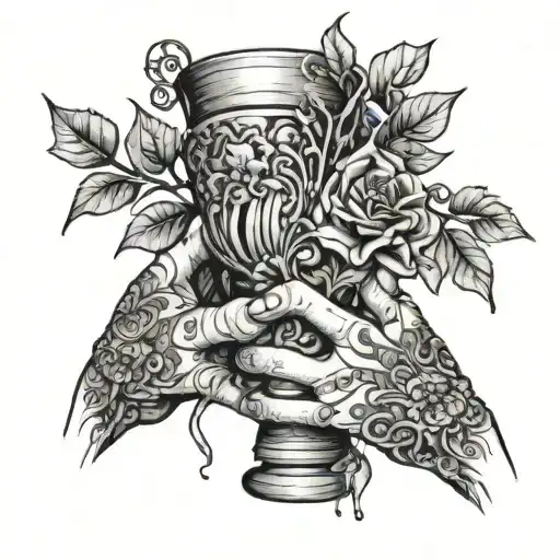 Broken Vase Glued In Hands