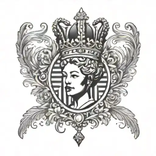 Barcode Black Own With Queen Crown With 01 04 2020