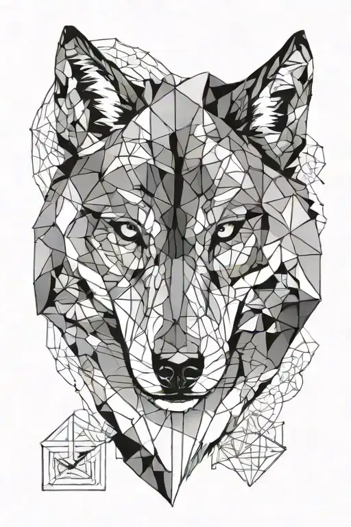 Geometric Design Wolf Face