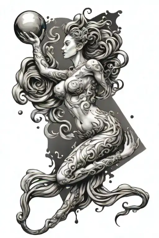 Aquarius Zodiac Sign Pieces Falling