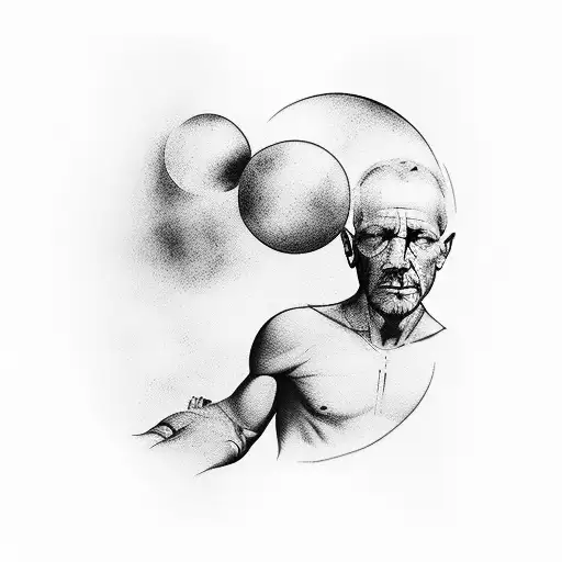 Arm Tattoo Silhouett Man And Child With Space In The Background