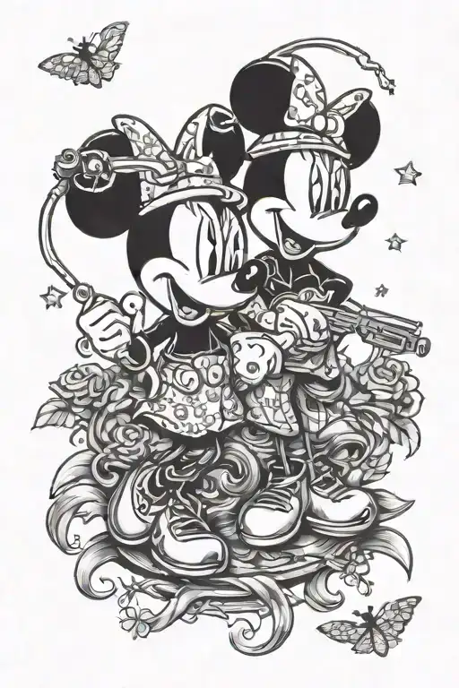 Minnie And Mickey Mouse Money Bags N Guns