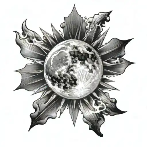 Moon With Rays Radiating