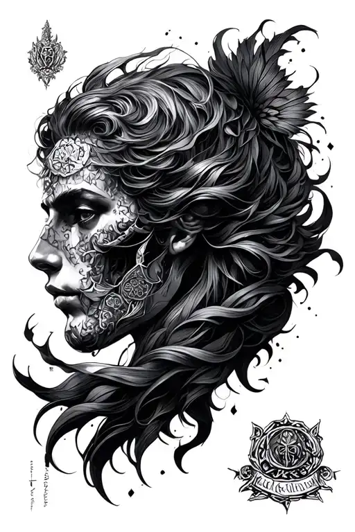 Fine Line Blueprint Medivel Art Inspired Tattoo Design