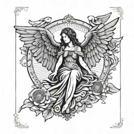 Blinfolded Female Angel Tarot Card Featuring