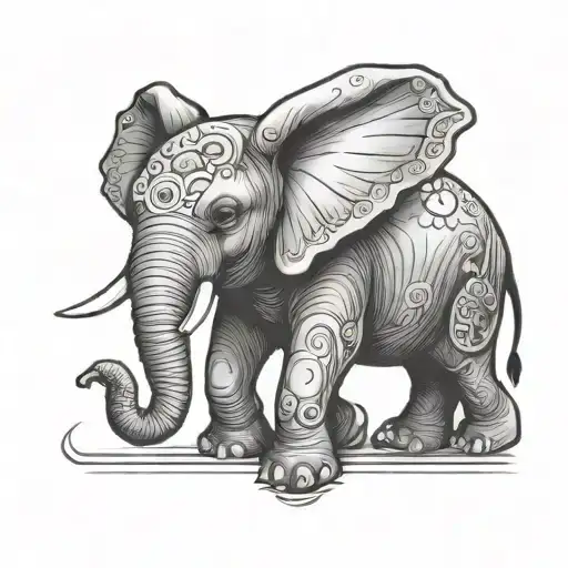 Baby Elephant And Baby Lamp