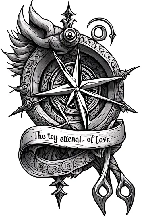 Vikings With Compass And Rune Of Eternal Love Written Inside