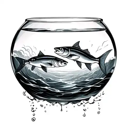 We Are Just Two Lost Souls Swimming In A Fishbowl Black And White