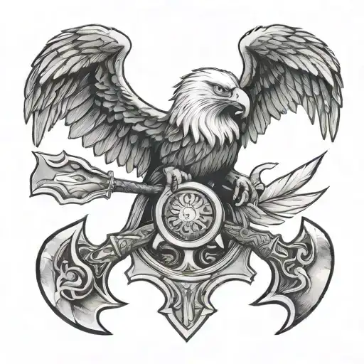 Eagle And Axe Inspired By Cosmic