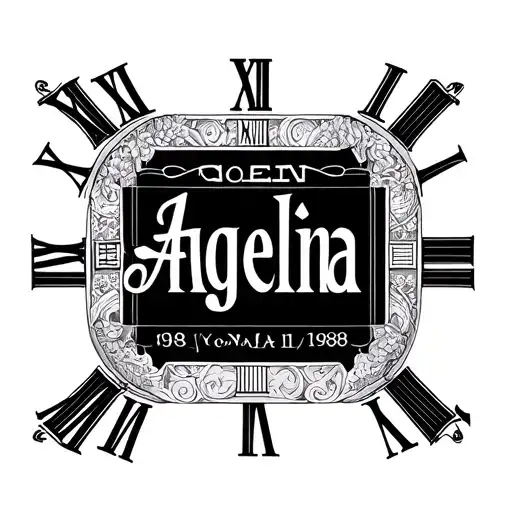 1988 Roman Numerals With Name Incorporated In The Middle Angelina In The Middle