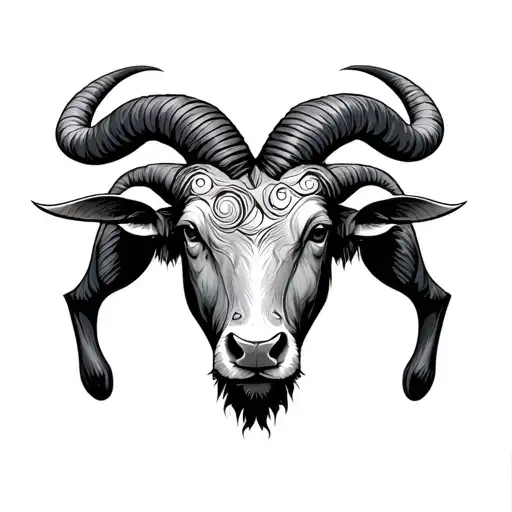 Taurus Bull With Capricorn Ram Shaped As A Heart