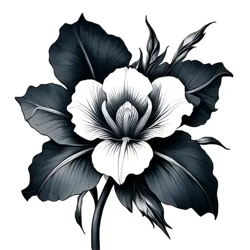 Euclid Geometry With An Iris Flower Symbolizing Peace And Strength