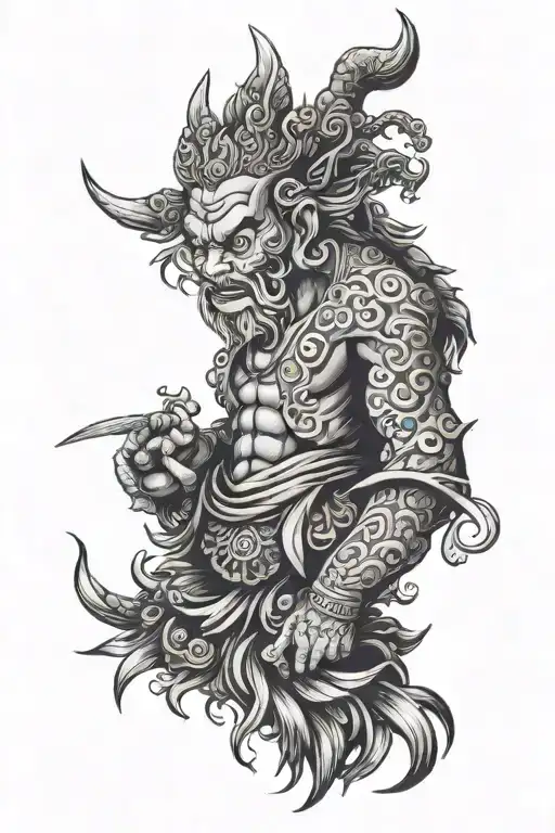 Design A Tattoo Suitable For An Asian Man Who Has Deep Affection For Thai And Japanese Culture
