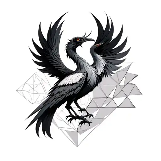 Black And Grey Fenix With Geometric Objects In Background