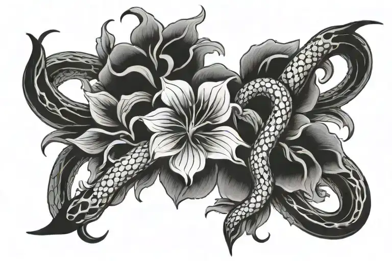 Snake Cross Flower Violence