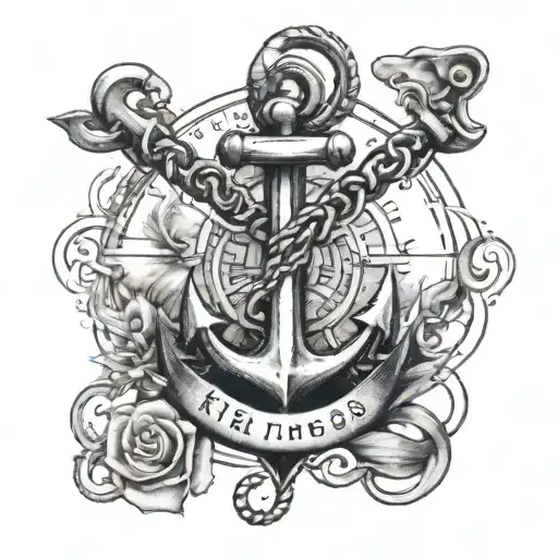 Anchor Tattoo With Writing Underneath