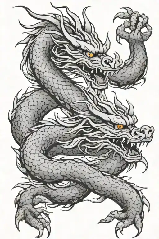 Chinese Dragon Coiled Without Feet