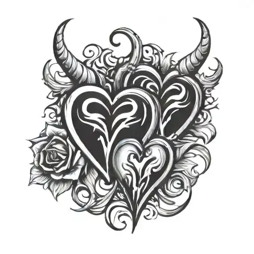 Devils Hearts Symbolizing Love