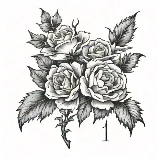 Roman Numeral 1927 With Carnation Flower