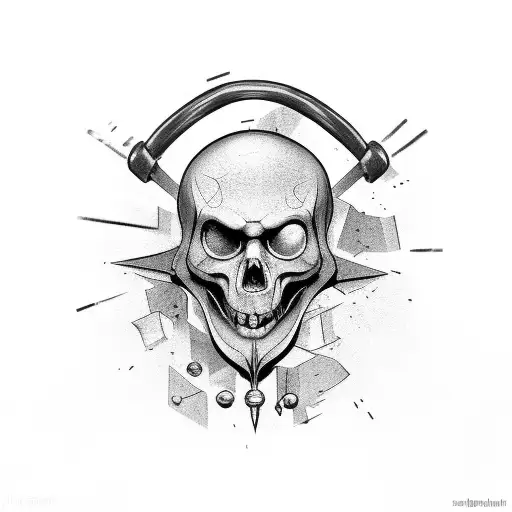 A Broken Happy Face With An Anchor In The Neck