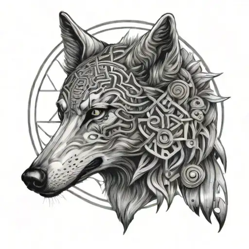 Lord Sivan With Wolf With Sri Yantram