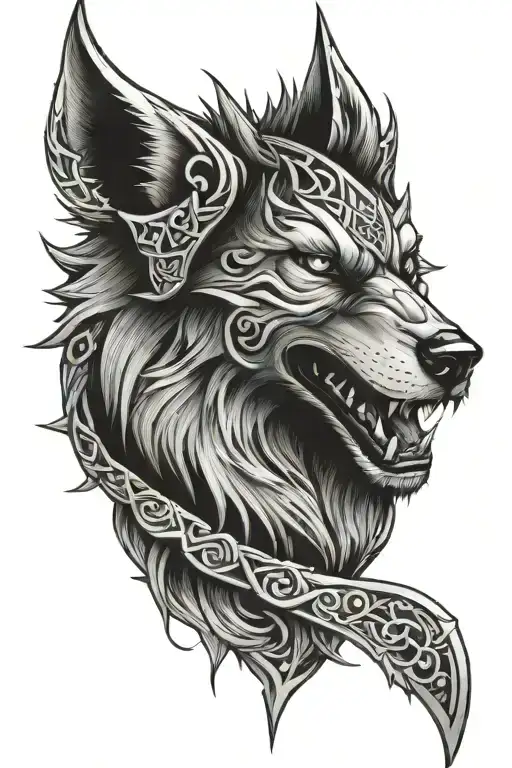 Viking Wolf Tattoo Sleeve