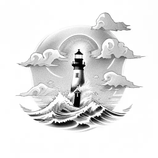 Wave With Lighthouse