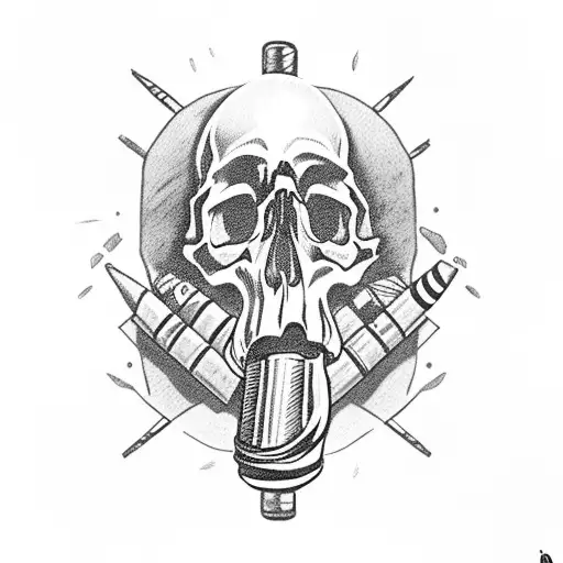 Skull With A Cigar
