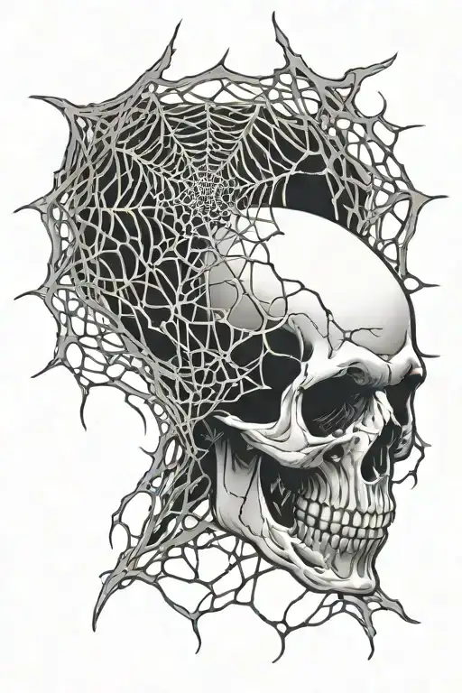Skull Cobweb Surrounded