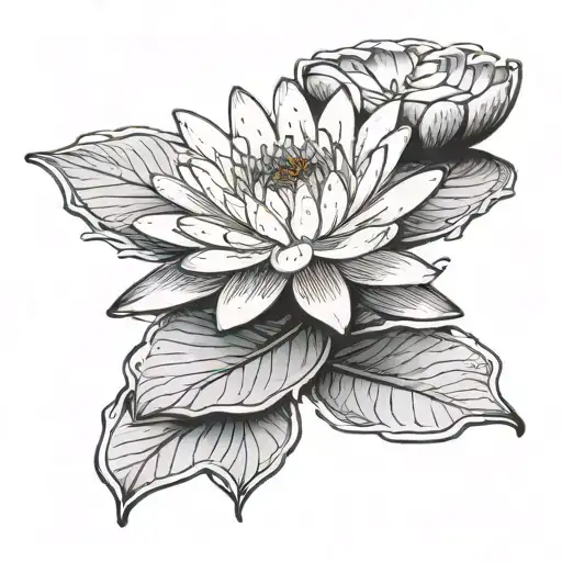 Water Lily With Names Incorporated