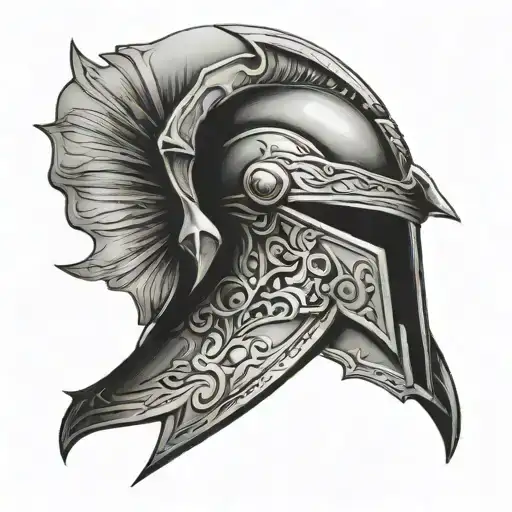 Windrose And Spartan Helmet Adorned