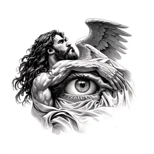 Judas Betraying Jesus In The Eyes Of An Archangel