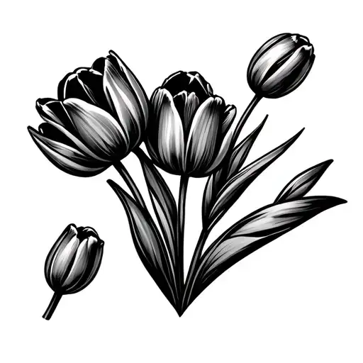 Diamond Shaped Out Line As Tulips And Something Representing Engineering