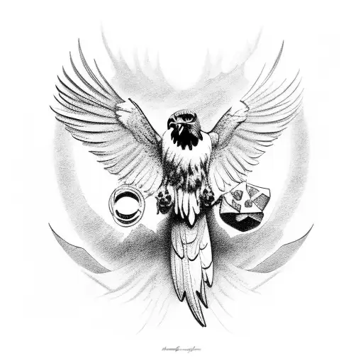 Hawk Carrying A God Figure In Its Talons