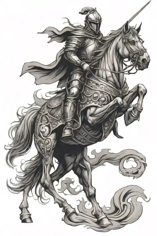 Demonic Knight Riding A Horse