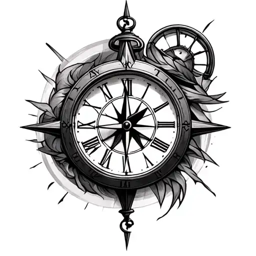 Clock And Compass And Clock