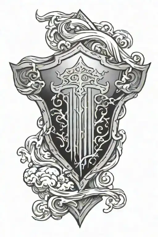 Shield With Thunder Cloud