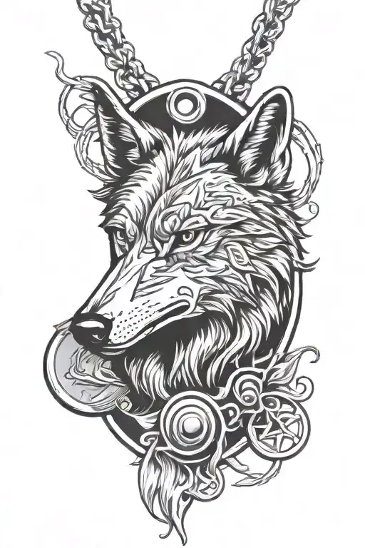 Dog Tags With Wolf Head