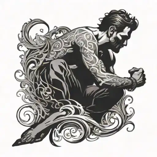 Darkness Engulfs The Silhouette Of A Man