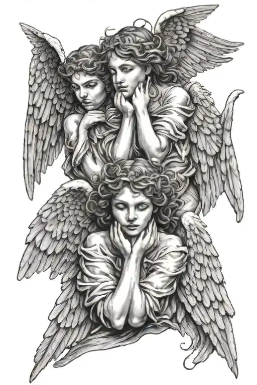 Three Angels See No Evil Speak No Evil Hear No Wvil