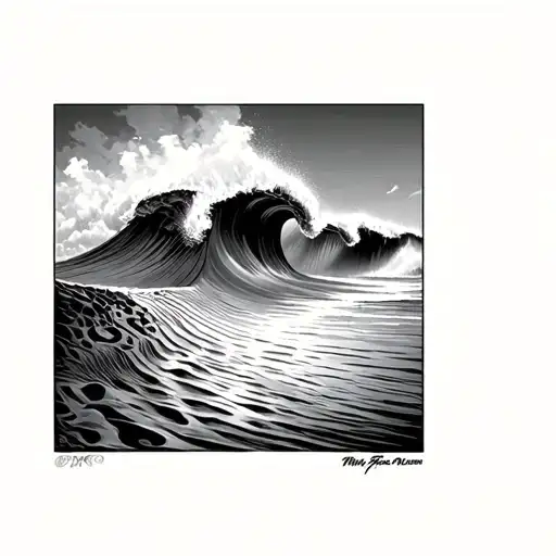 Dollar Of Detailed Sands With A Wave Of Surfing In The Background