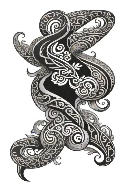 Half Sleeve Polynesia Lethering Classic Patterned Bracelet