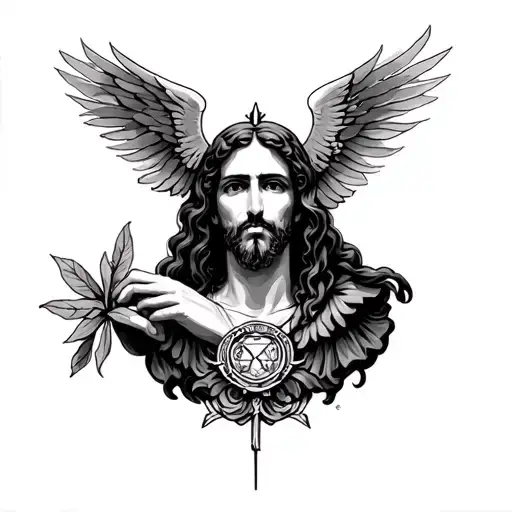 Religious Scene Full Neck Tattoo Front View