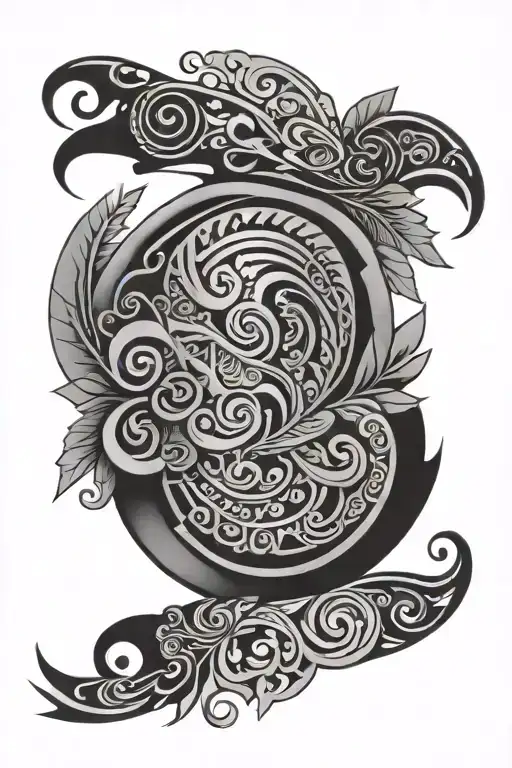 Polynesia-lethering Half Sleeve Classic Bracelet With Patterns