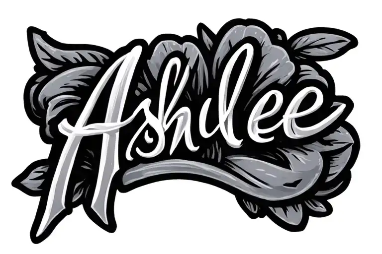 The Name Ashlee Fancy Script